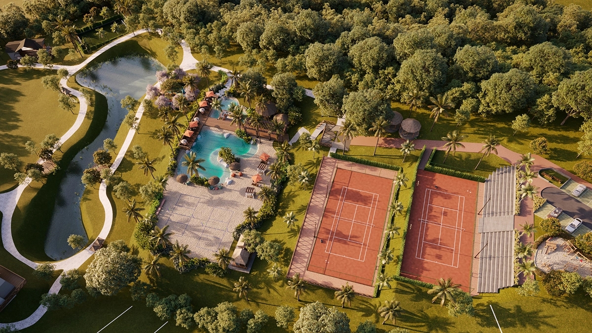 Foto de Montaresa Club & Resort em Atibaia SP. Lotes amplos, vista privilegiada e estrutura de resort.